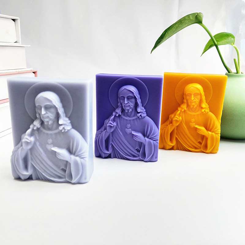 

Saint Father Soap Mold Handmade Soap-Making Tools Christian Mould for Wax Resin Epoxy Clay Plaster DIY Gift Table Decor