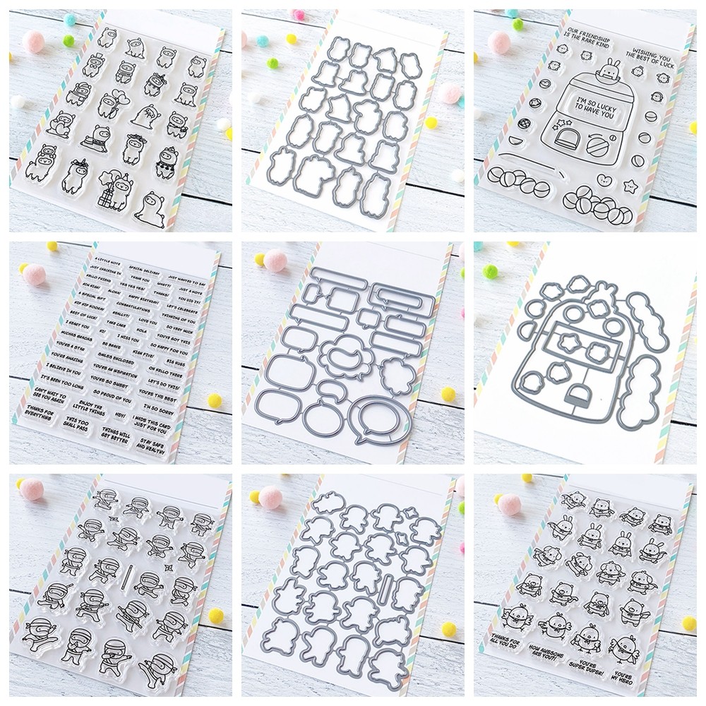 

Little Llama Agenda Stamp and Cutting Dies Comic Sayings Clear Stamps For DIY Scrapbooking Decoration Paper Craft Album Card