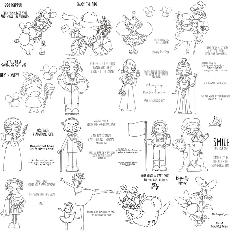 

Girl and Boy Weird Astronauts Transparent Clear Stamp Diy Decorative Diary Journal Craft Scrapbooking Rubber Stamps Stationery