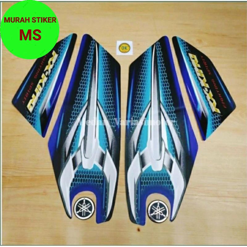 Striping motor / Les body RX KING NEW 2007 Biru + Emblem Komplit
