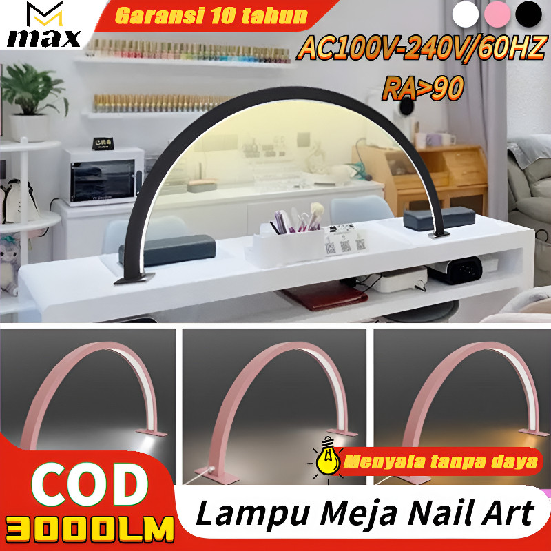 【Penawaran Waktu Terbatas】Professional LED Lampu Facial Eyelash Extension Table Half Moon Light Lamp