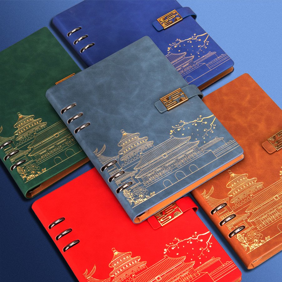 

1pc Multi colored Elegant A5 Artificial Leather Diary, Hardcover Loose leaf Notebook - Perfect for Office, Student