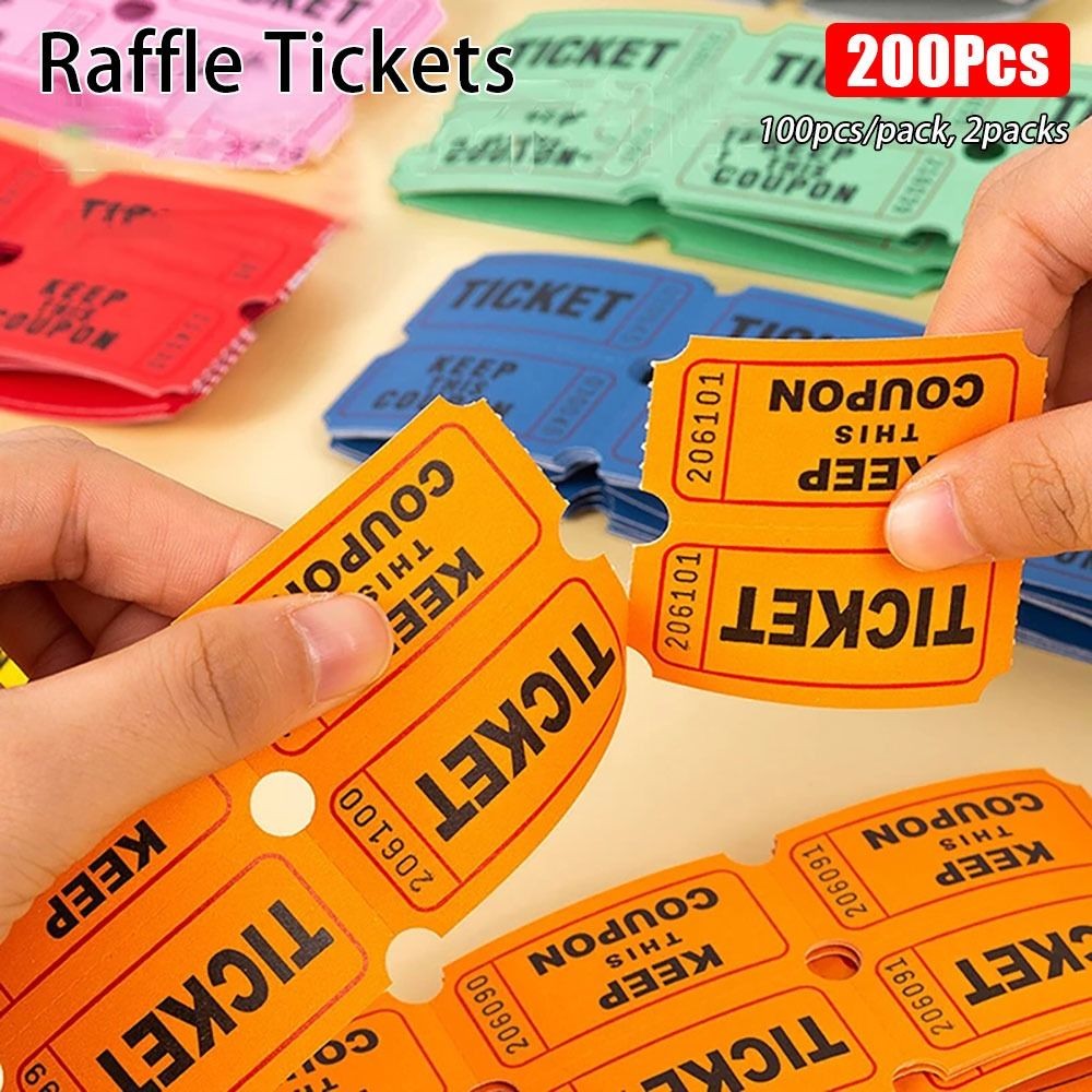 

200Pcs Raffle Tickets For Classroom Lottery Roll Of Single Paper Labels Drink Events Raffle Tickets Celebration Event Tickets
