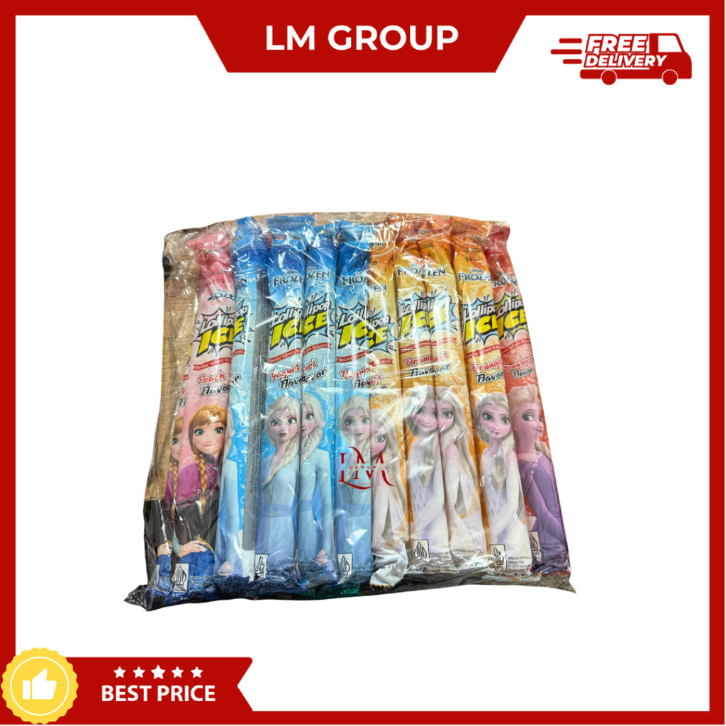 

[ECER 2000] Disney Frozen Lollipop Ice Peach/Yogurt/Orange/Cola/Strawberry 82ml LM Snack Grosir