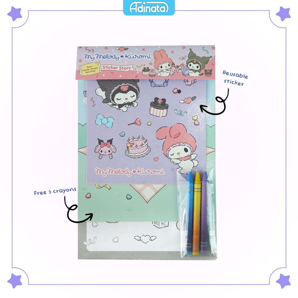 

My Melody Kuromi Sticker Story Book 2533-6713 - Adinata / Stiker