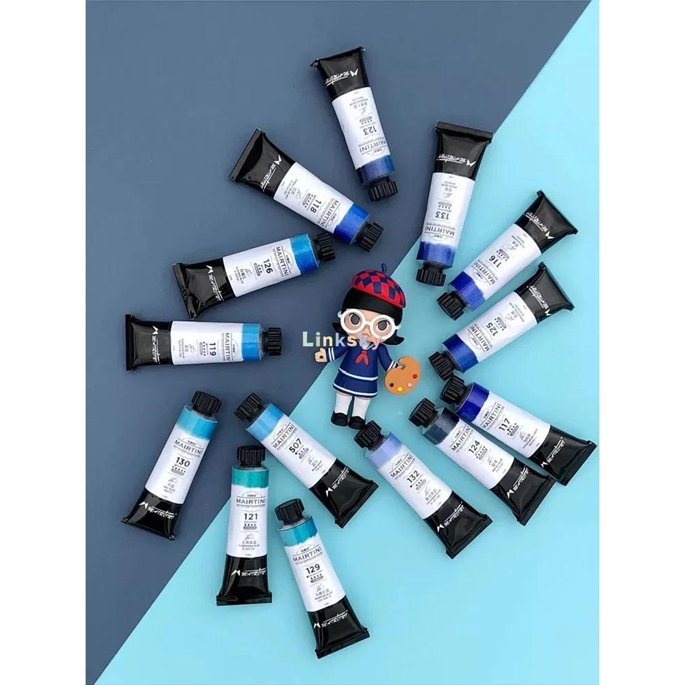 

Mairtini Artist level, blue Colors Series, finely ground water-based pigments, Single tube 15ml,Professional Art Supplies