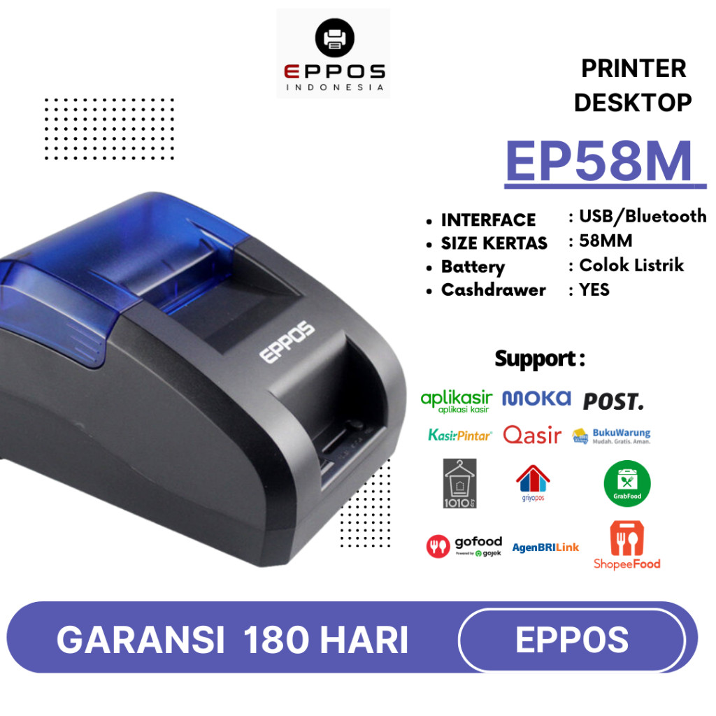 Printer Bluetooth EPPOS Printer Thermal 58mm USB BLUETOOTH EP-RPP02