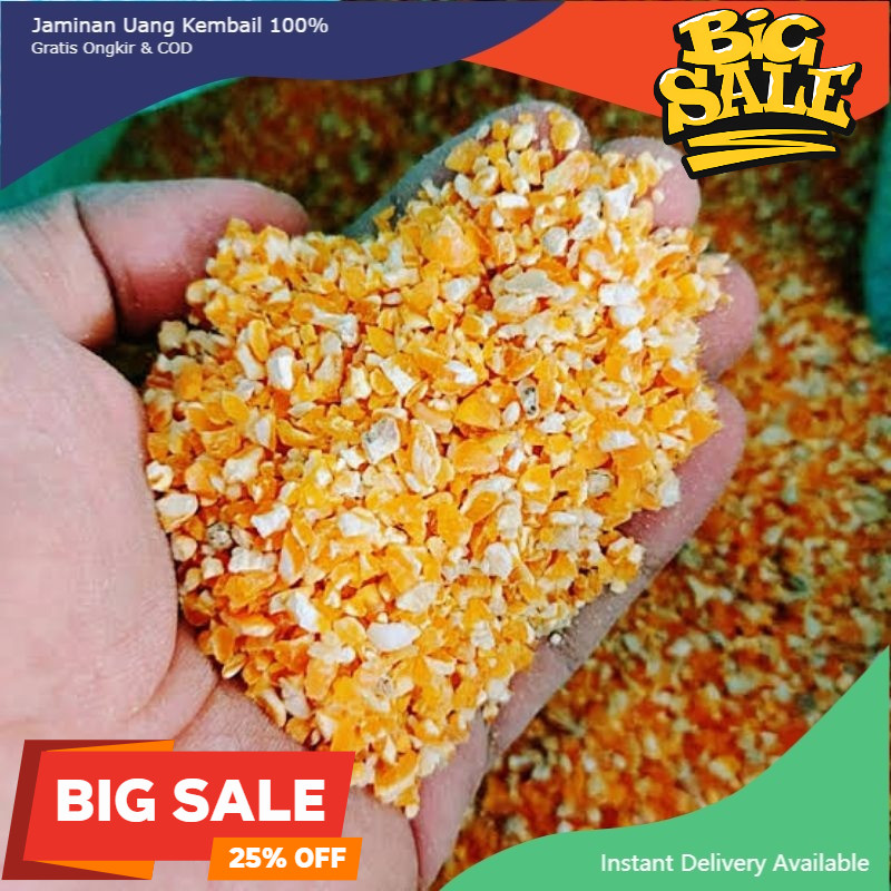 JAGUNG PECAH MAKANAN BURUNG DEKUKUR PAKAN AYAM JAGO AYAM KATE AYAM PEDAGING DLL REPACK CURAH