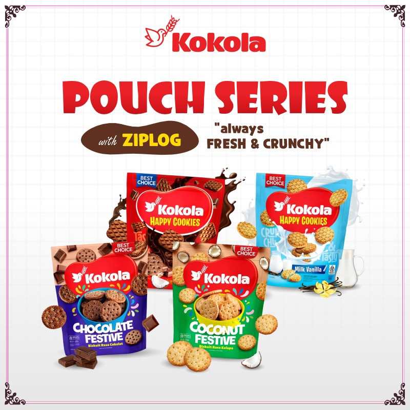 

bagusaw17 Kokola Pouch Series Cookies Dan Biscuits 280 Gram Isi 2 Pcs - Kokola Happy Cookies 2 Pcs V1