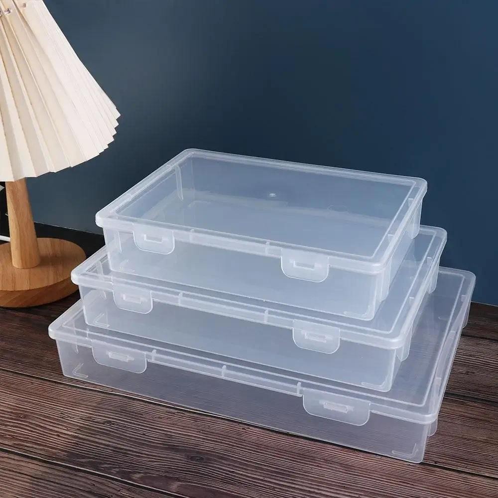 

1Pc Wear-resistant Transparent A4 File Storage Box Practical Data Sorting File Box Desktop Office Test Paper Organizer
