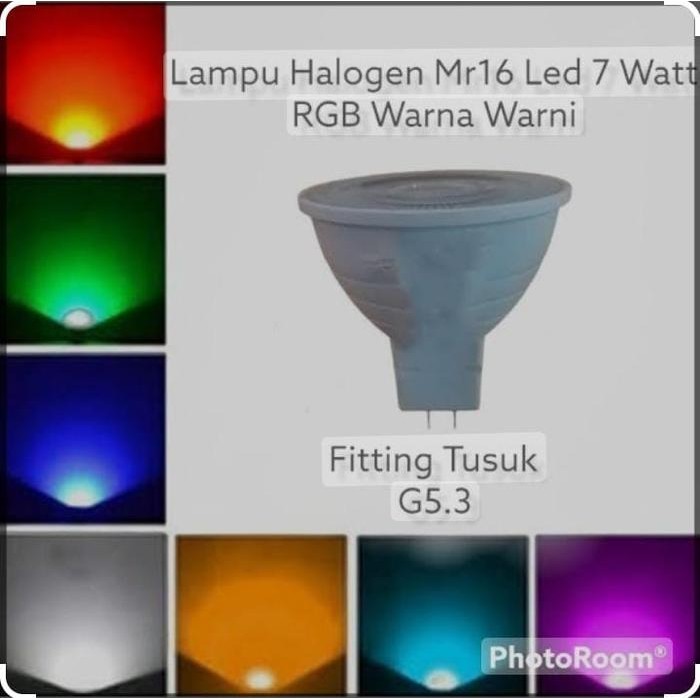 Lampu Halogen MR16 LED 7Watt RGB warna warni