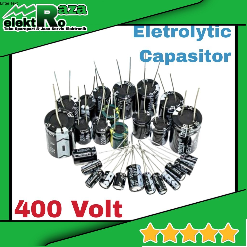 Elko 400v elco kapasitor elektrolit 400 volt 1uf 2.2uf 4.7uf 6.8uf
