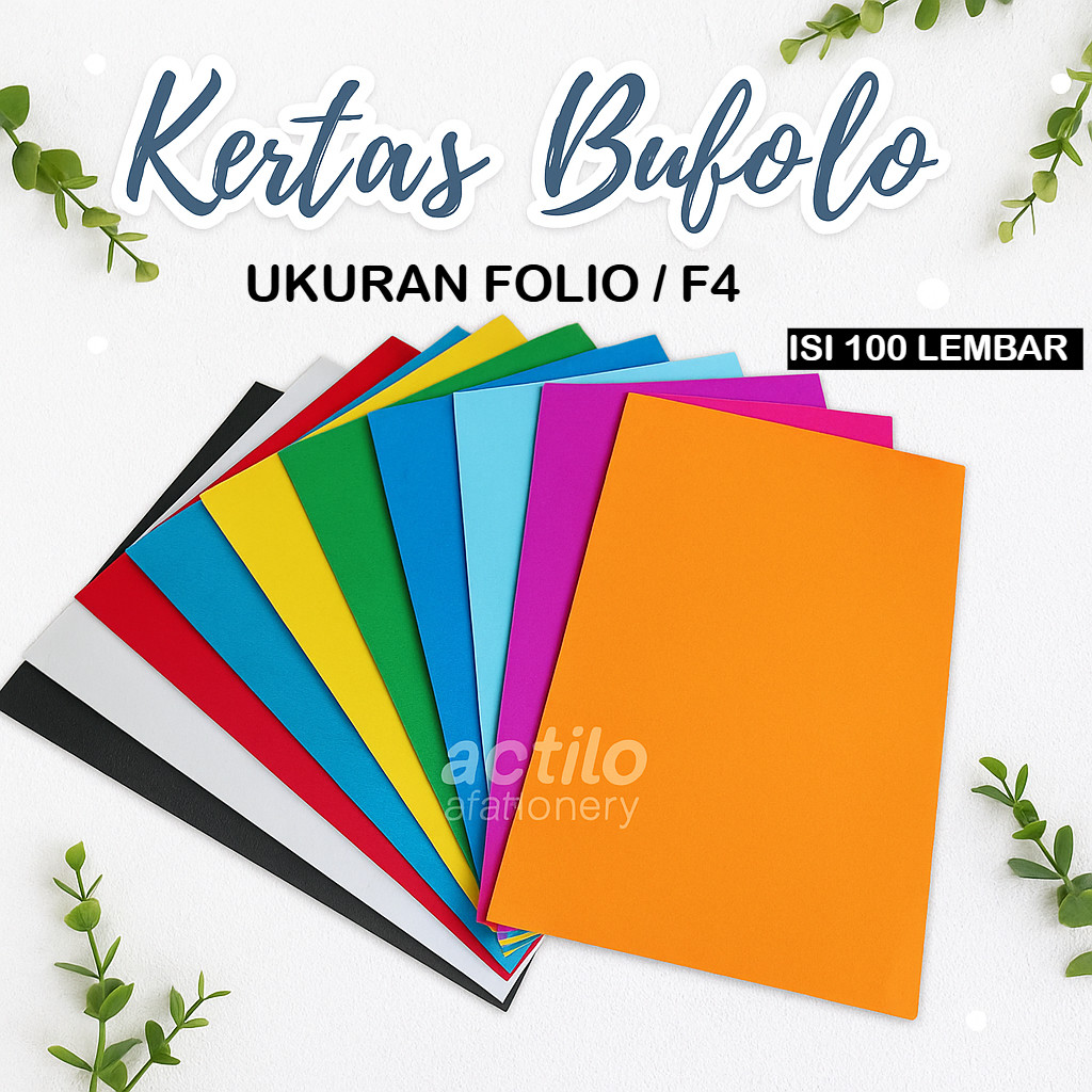 

[ 100 LEMBAR ] Kertas Buffalo F4 Cover Jilid Polos Merk Semar Folio Bufalo Art Paper