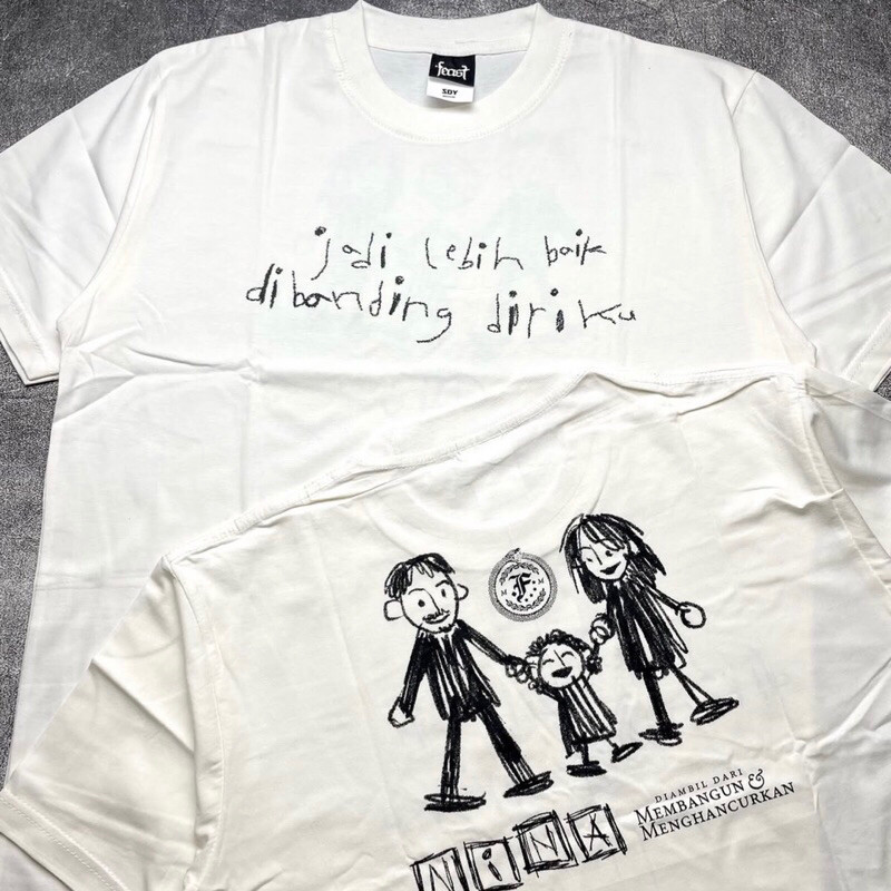 Tshirt Feast - Nina White Cotton Combed 24s Tebal Kaos Band FEAST