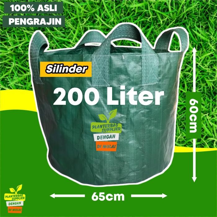 Sale PLANTER BAG 200 LITER SILINDER HIJAU POLIBAG BESAR GROWING BAG POT Terlaris