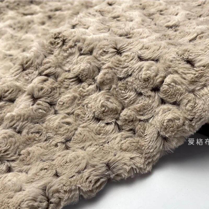 

Plush Fabric Soft Skin Friendly for Autumn Winter Coat Clothing Fashion Designer Handmade Diy Sewing Material Cloth
