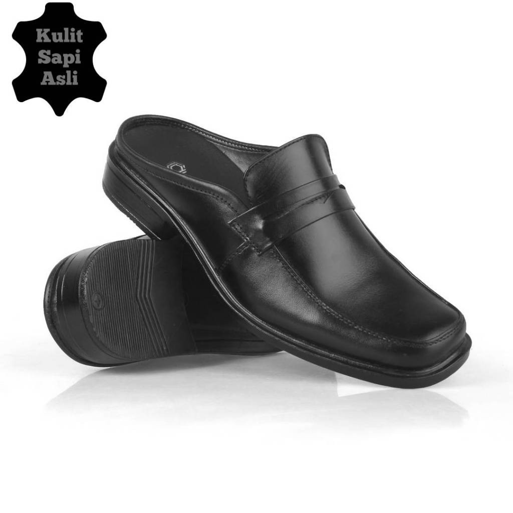 davalo Sepatu Sandal Bustong Tutong Slop Selop Casual Pria Kulit Sapi Asli Cibaduyut