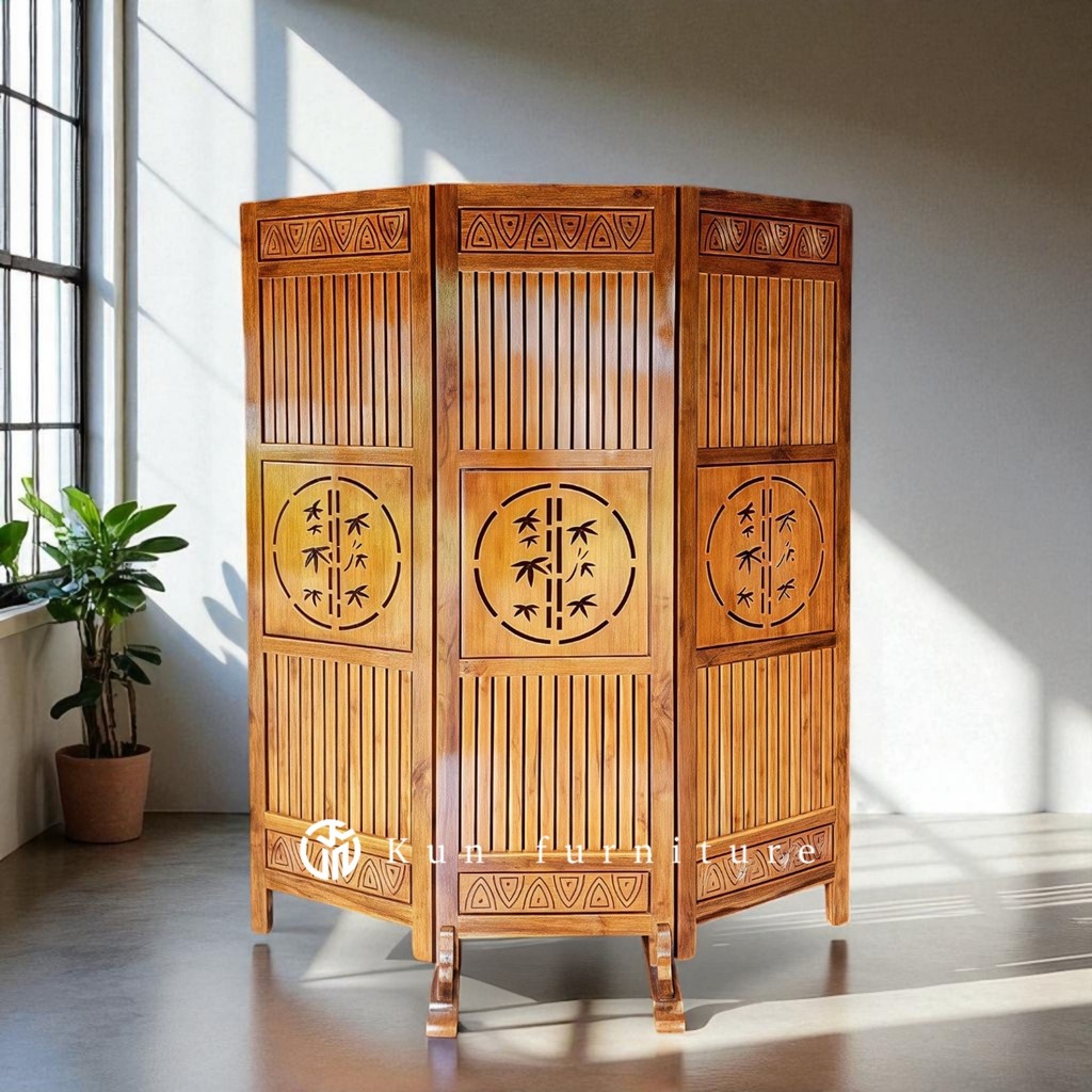 Sketsel Ruangan Jati 3 Pintu Mebel Jepara – Sekat Ruangan Ukiran Bambu