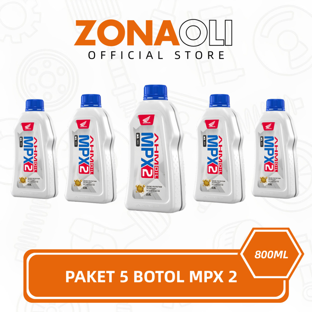 OXT.SHOP Paket Grosir 5 Botol Oli Mpx2 Matic Ahm Original 800ml 10W-30 Kemasan Baru