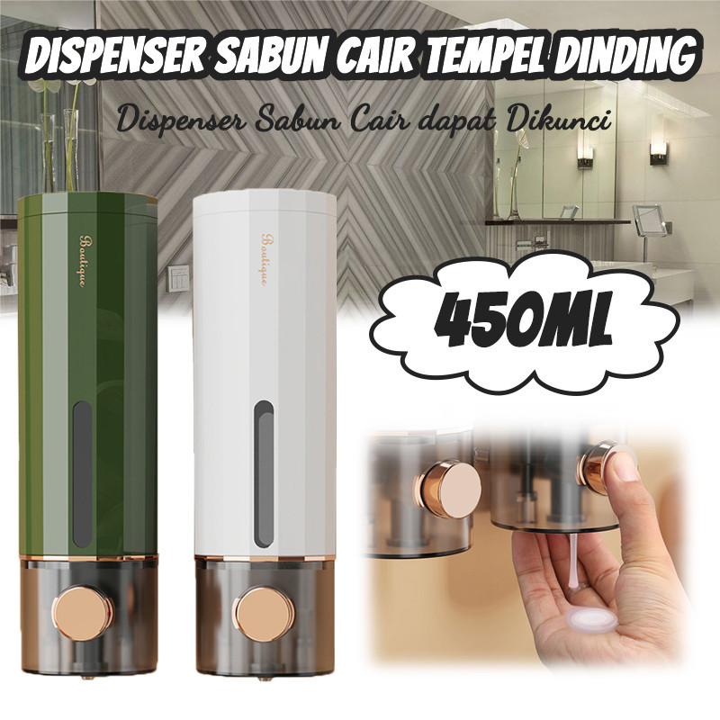 Dispenser Sabun Cair Tempel Dinding 450ML/Sabun Cuci Tangan Tipe Tekan/Dispenser Sabun Cair dapat Di