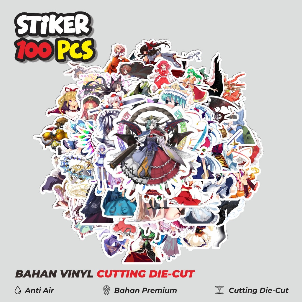 

Terbaru! 50 pcs Stiker Game Series Touhou Project Karakter Mix 6 Dekorasi Lucu Kreatif untuk Notebook, Skateboard, HP