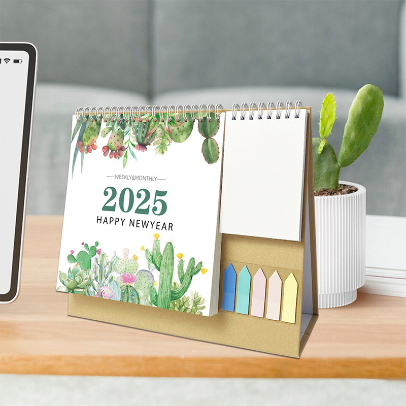 

2025 Desk Standing Calendar Small Monthly Planner Table Office Calendar Mini Tabletop Schedule Wall Daily Decorative