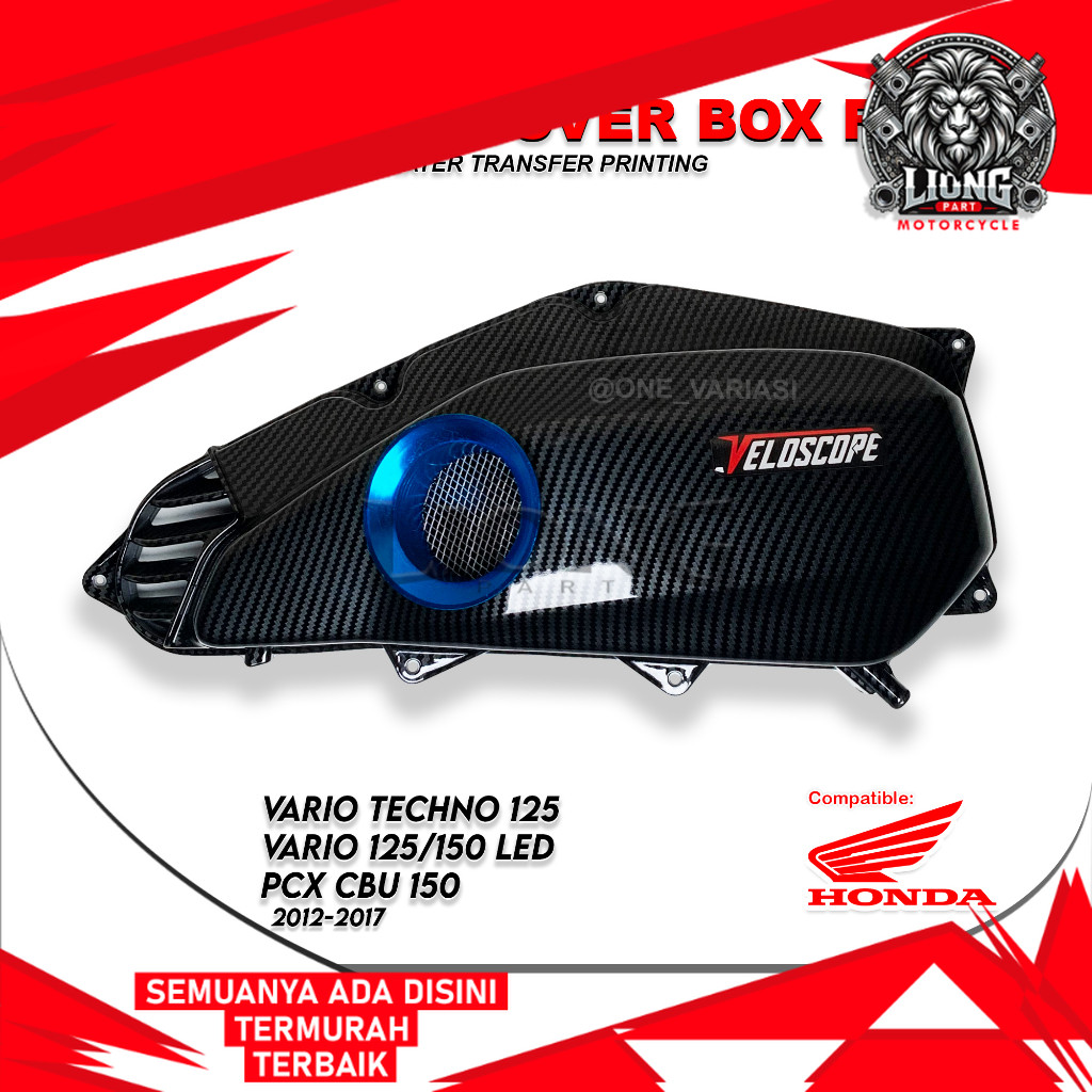 LIONGPART - COVER TUTUP BOX FILTER CARBON VELOCITY VARIO 125 / TUTUP BOX FILTER VARIO 125 / VELOSCOP