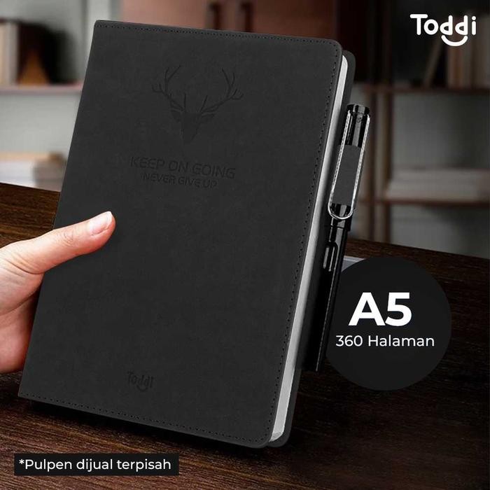 

Buku Tulis Catatan Harian Toddi Notebook Diary Cover Kulit 180 Lembar A5 - Hitam