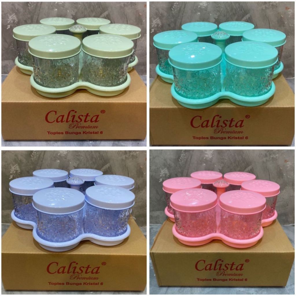 MARS - TOPLES CALISTA 6 DAUN - TOPLES SET ACRYLIC - TOPLES JAR TEMPAT KUE - TOPLES KUE - READY