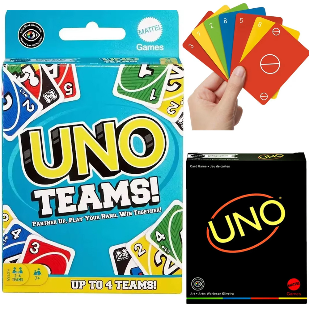 Uno TEAMS Game Board Games UNO Minimalista Cards Table Family Party Entertainment UNO Games Card Toy