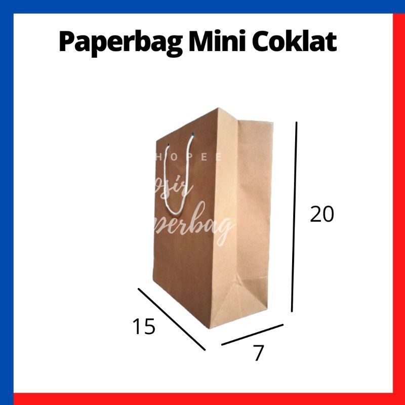 

Paper bag/Tas kertas Coklat polos Mini ( 1pak/12pcs )