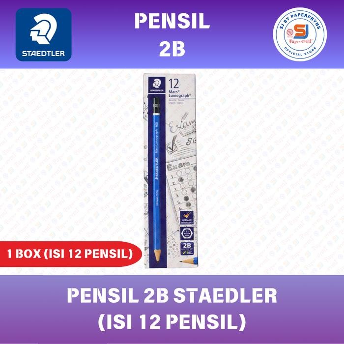 

Pensil Staedler 2B (1 Box Isi 12 Pensil) - Kayu Berkualitas dengan Inti Grafit Kuat - Hitam