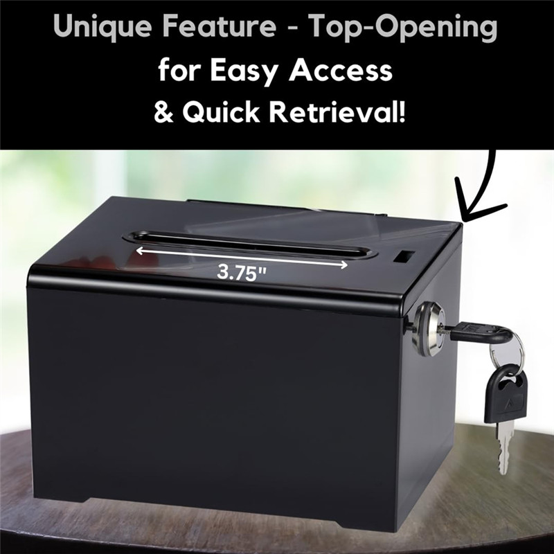 

3CGRO-Donation Box With Lock - Acrylic Suggestion Box With Slot, Ballot Lock Box With Sign Holder For Raffle, Voting