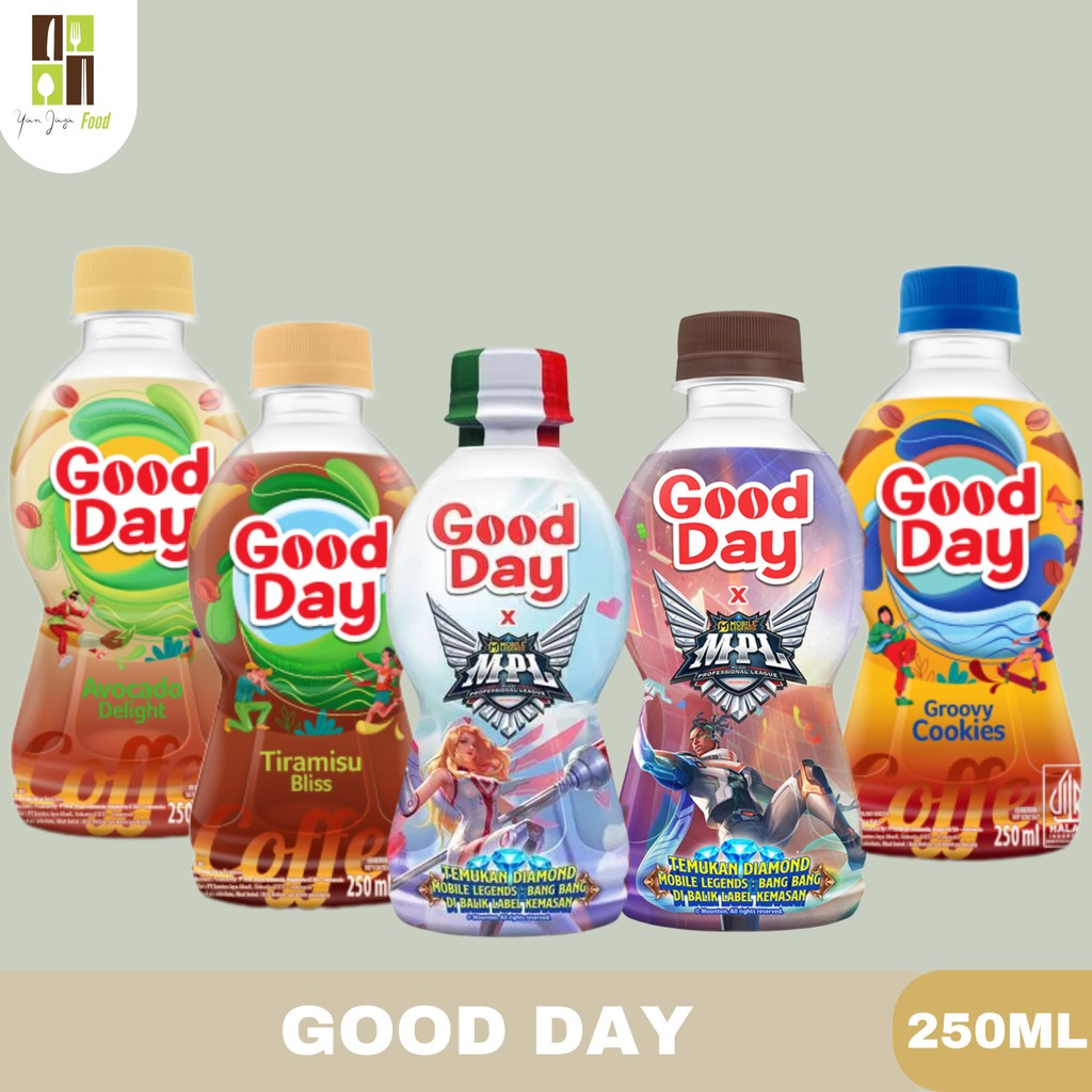 

Good Day Drink 250ml / Rasa Originale Cappuccino / Funtastic Mocacinno / Tiramisu Bliss / Groovy Cookies / Avocado Delight