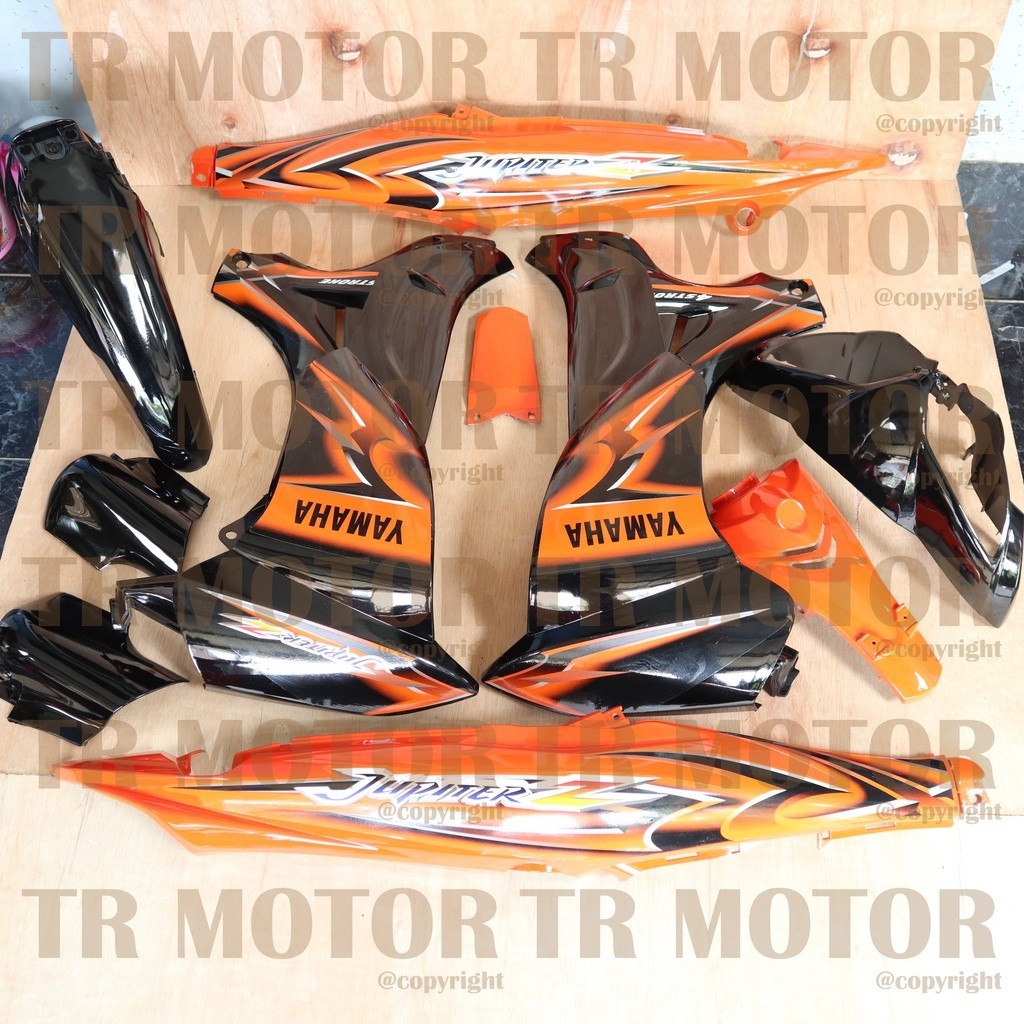 Cover Body Jupiter Z New Burhan 2006 Hitam Orange Full Set Halus Bodi Jupiter Z Burhan Body Jupiter 