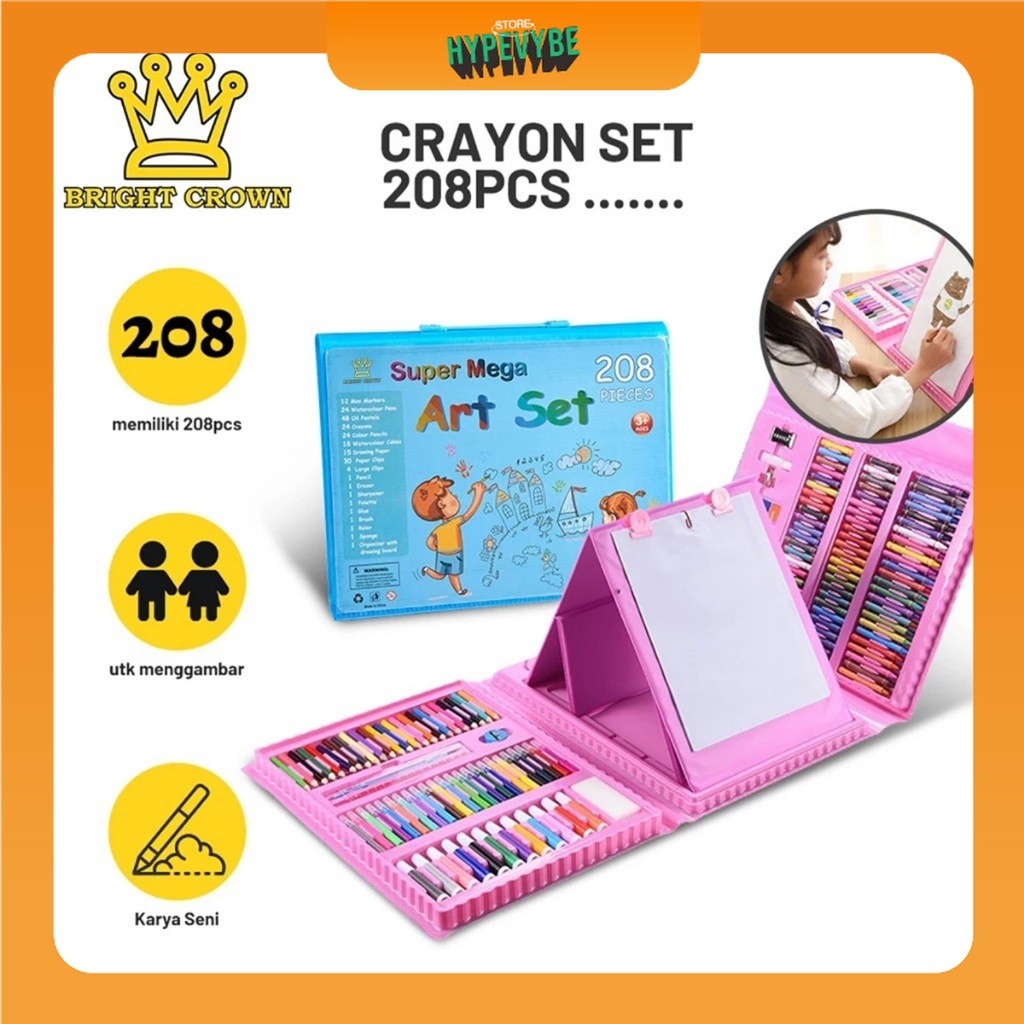 

HypeStore - Pensil Warna Crayon Set Isi 208pcs & 150pcs / Crayon set Warna Cocok Menggambar Mewarnai (Bright Crown)