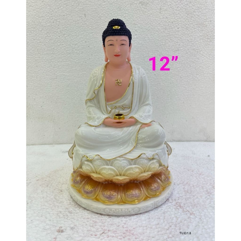 Patung buddha sakyamuni / saciamuni - semi keramik - 12inch