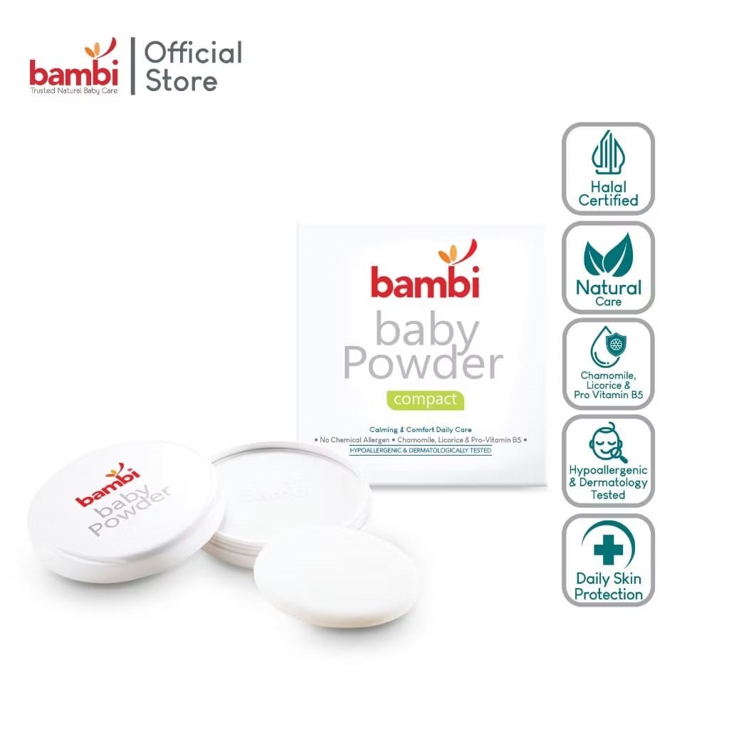 BAMBI Compact Powder 40gr | Bedak Bambi Bayi Baby Padat