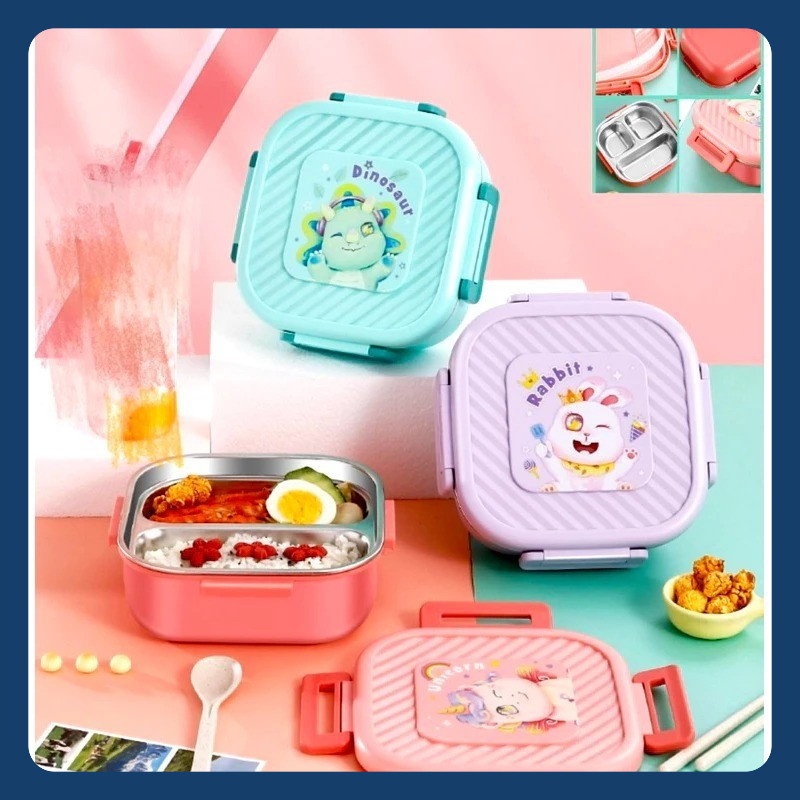 NG TEMPAT MAKAN STAINLESS STEEL SEKAT 3 5160 1000ml FREE SENDOK GARPU//LUNCH BOX STAINLESS STEEL