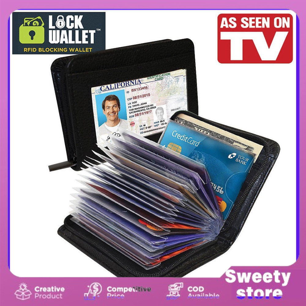 Sweety Store Indonesia-COD-Wallet Dompet Kartu Kredit 36slot Secure RFID Blocking BAHAN kulit sintet