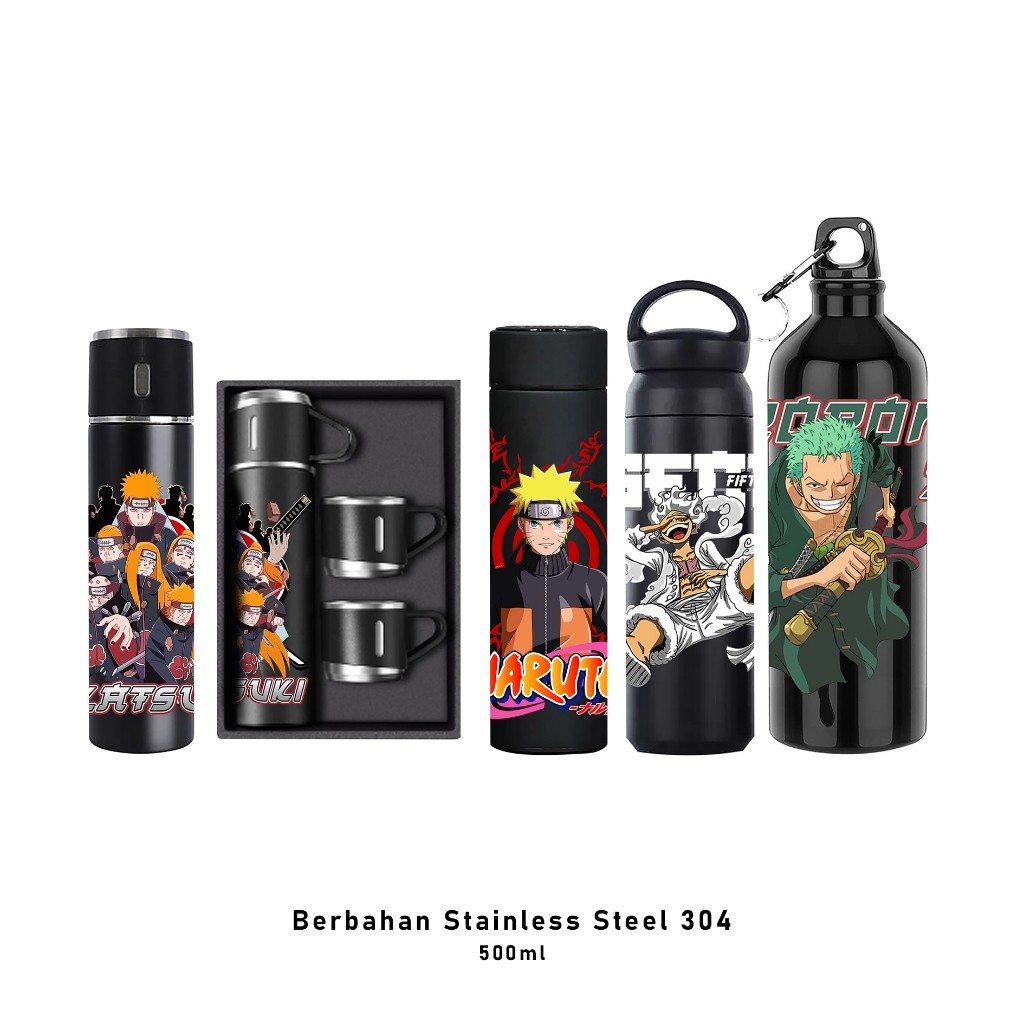 Botol Minum Sport 750ML Karakter Anime Tumbler Air Panas Dingin Tahan Lama Lucu Aestetic Tempat Minu