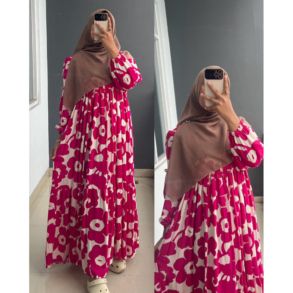 KALIIDRI YUMNA DRESS SMOKE / DRESS PANTAI/ GAMIS DEWASA / DRESS TERLARIS / GAMIS PANTAI SMOKE (AT TI