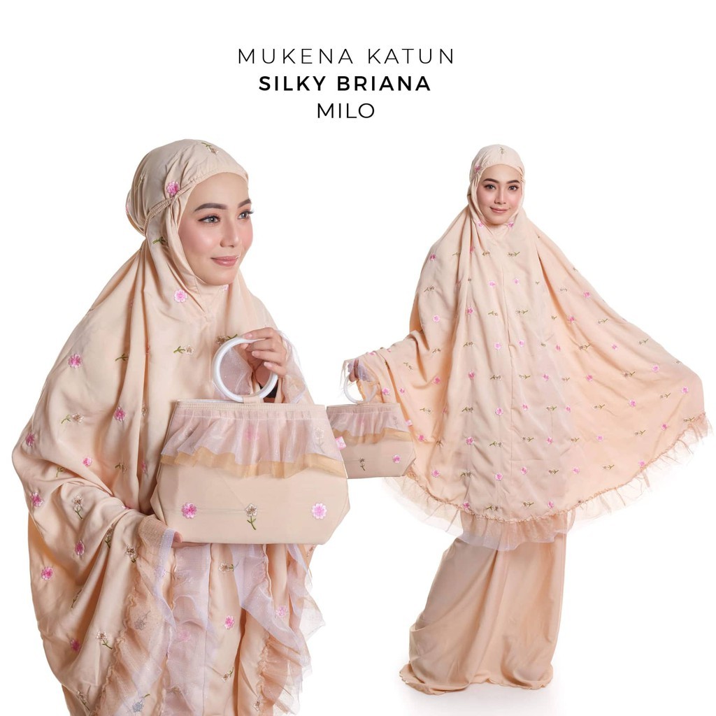 mukena rayon premium Mukena Dewasa Silky Briana mukena traveling mini terbaru