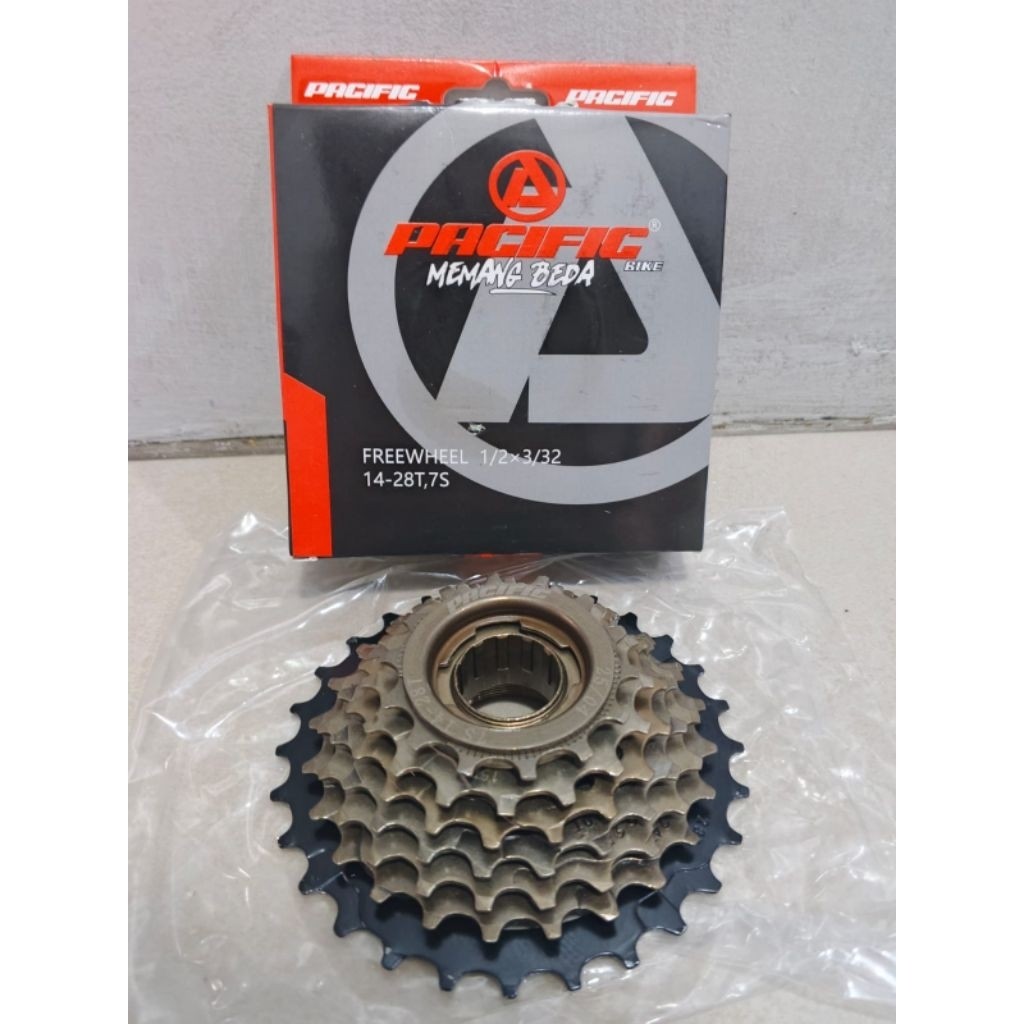 Freewheel Gear Gir belakang 7 speed Ger Speed Pacific 1/2 x 3/32 7 dSpeed Gir susun speed Gir belaka