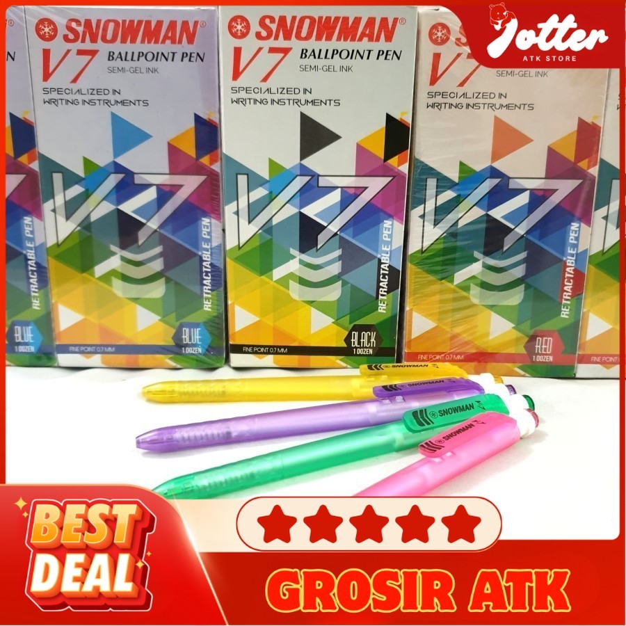 

TBMO (PACK) BOLPEN SNOWMAN V7 HITAM @ 12 PCS DJ