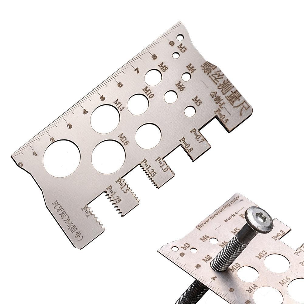 

Screw Measurement Ruler Portable Thread Checker Bolt Thread Checker Measuring Gauge Tool For Bit Bolt Nut Screw Craft Home Use