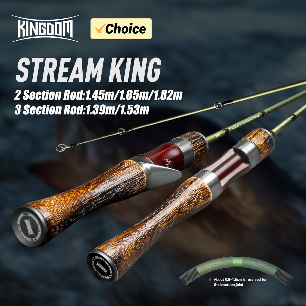Kingdom Spinning Fishing Rod  61.9g Ultralight Carbon Rods 2 Sections MF Action UL L power 3 Section