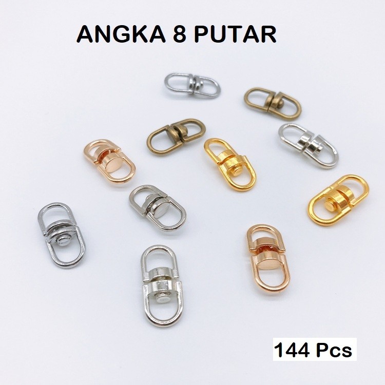 Gantungan Kunci Putar/Ring Angka 8 Putar Bahan Besi - Harga/144Pc
