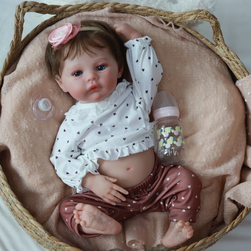 48cm Reborn Baby Real Doll Full Body Silicone Bebe Girl Already Finished Painted Realistic Alive Tod