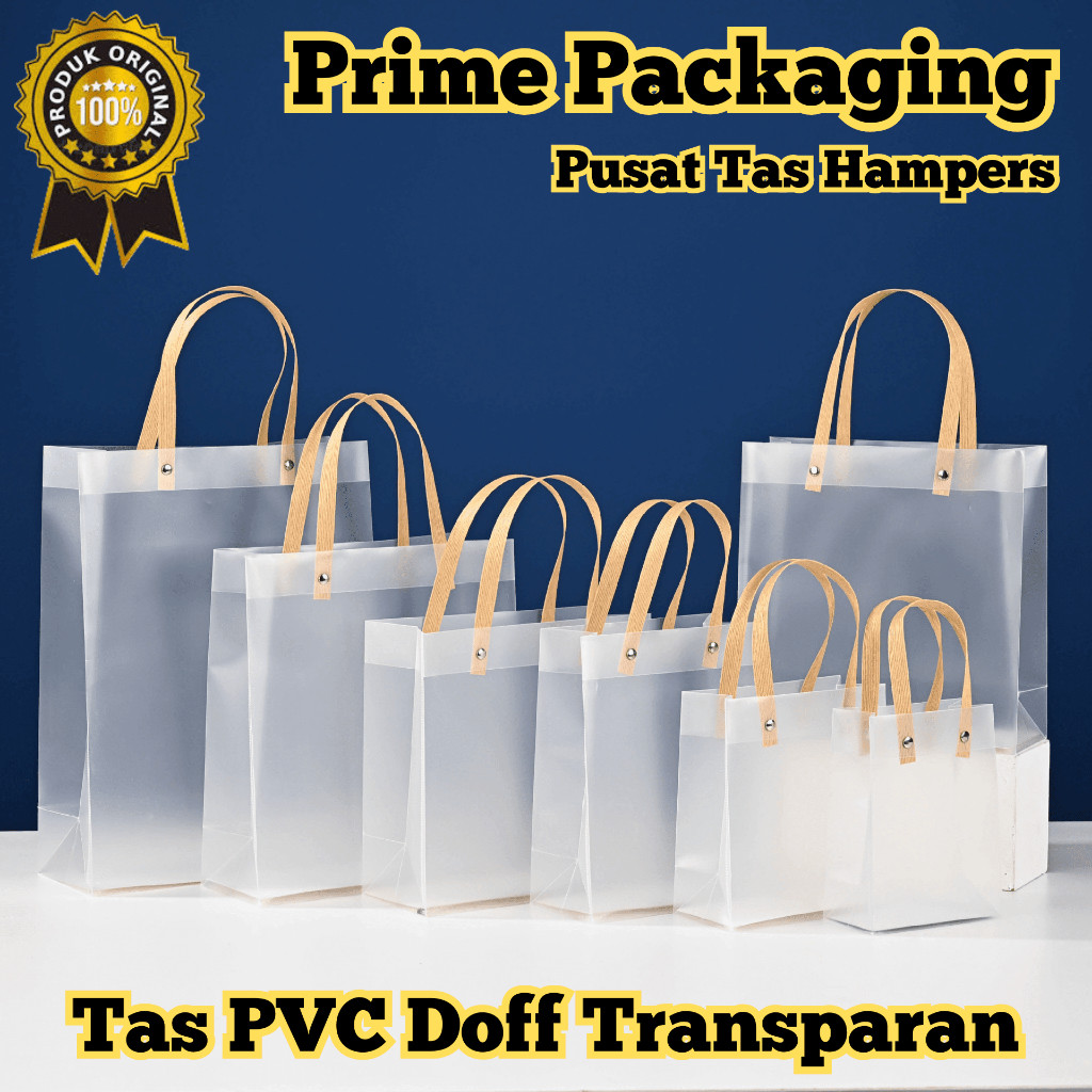 

[ GROSIR PER 10 PCS ] Goodie Bag Doff PVC Transparan / Tas Hampers Ulang Tahun Souvenir Premium Kado